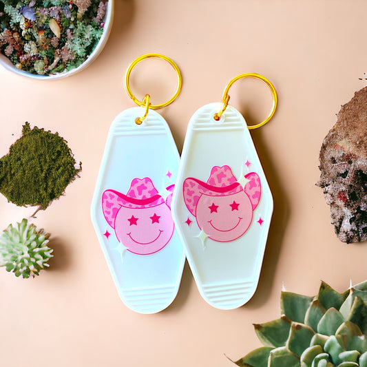 Smiley Cowgirl Keychain